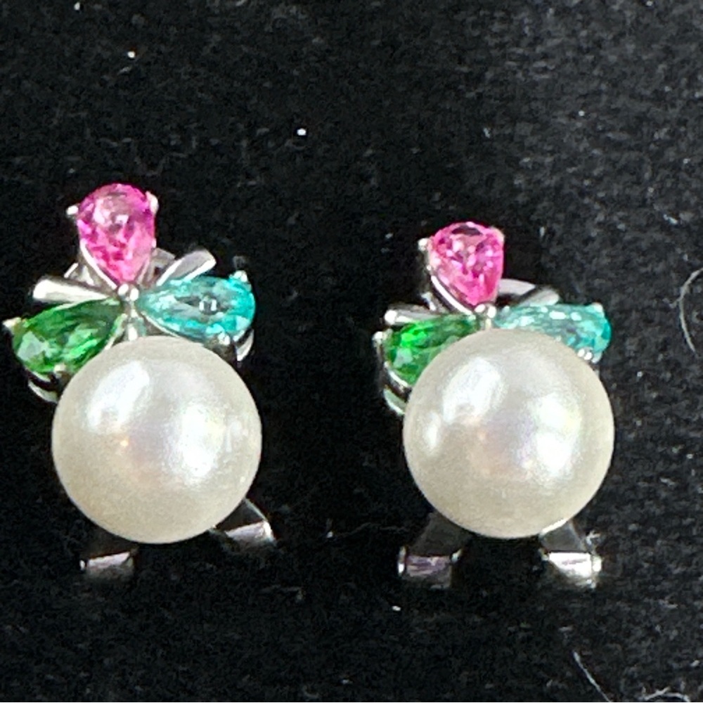 22.8 Carats Mixed Color Topaz Earrings in 925 Silver - Picture 13 of 14